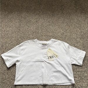 Zara Women's Classic White Short Sleeve Tee